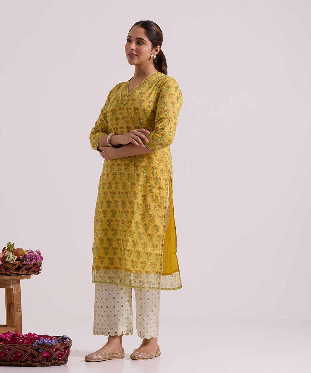 Yellow_Hand_Block_Printed_Kota_Doria_Suit_Set_With_Dupatta_WeaverStory_04