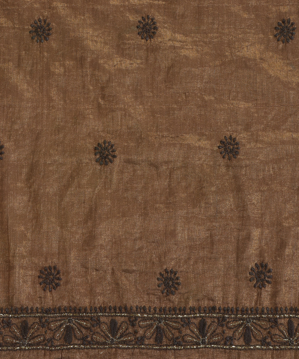 Brown_Lucknawi_Tissue_Kurtas_With_Embroidery_And_Lining_WeaverStory_04