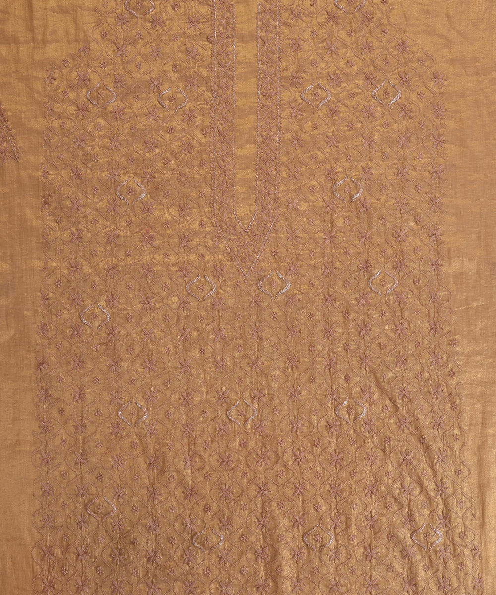 Beige_Lucknawi_Tissue_Kurtas_With_Embroidery_And_Lining_WeaverStory_02