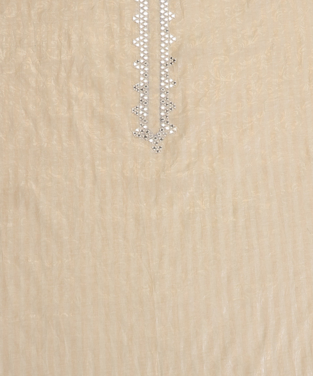 Beige_Lucknawi_Tissue_Kurtas_With_Embroidery_And_Lining_WeaverStory_02