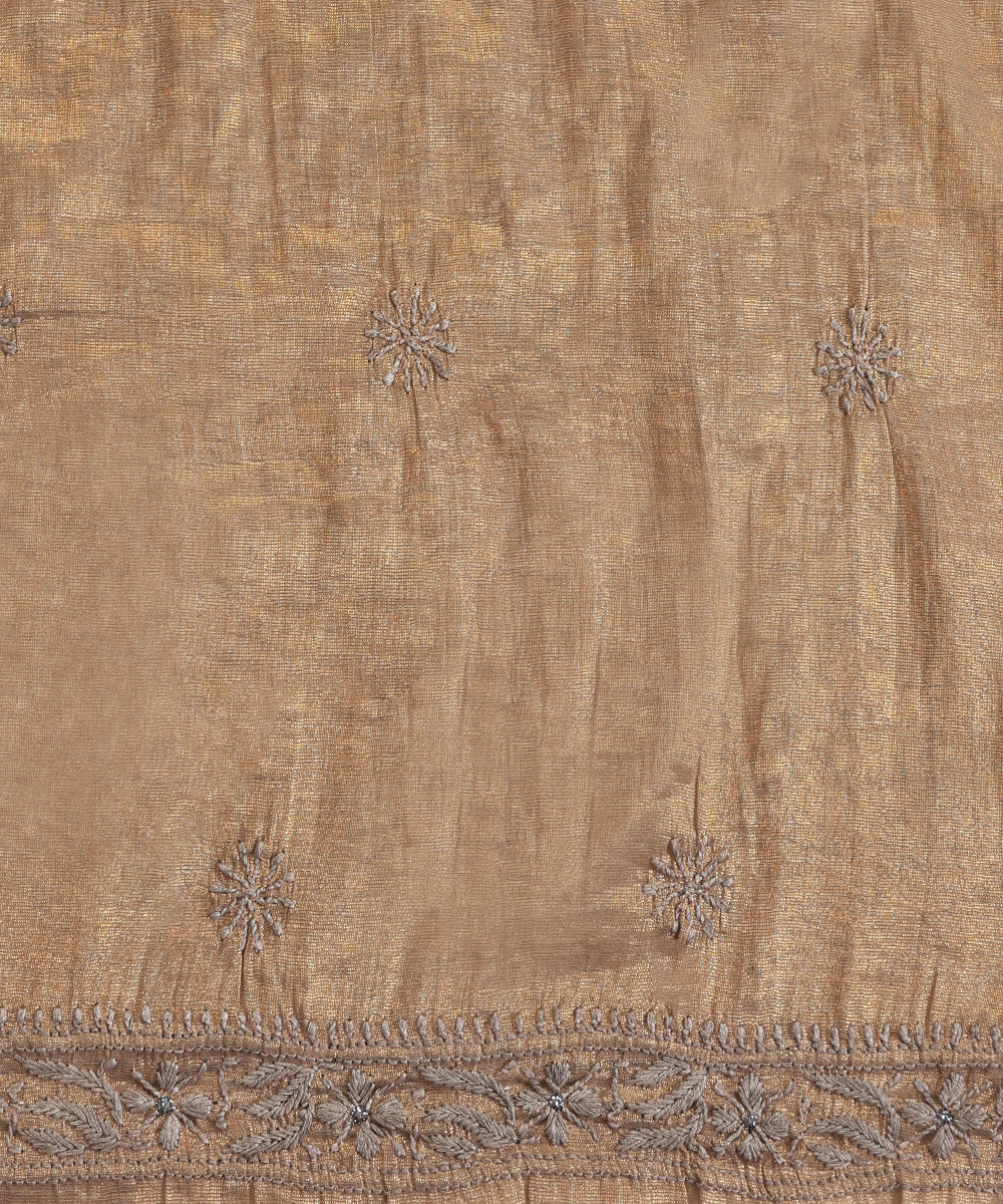 Beige-Brown_Lucknawi_Tissue_Kurtas_With_Embroidery_And_Lining_WeaverStory_03
