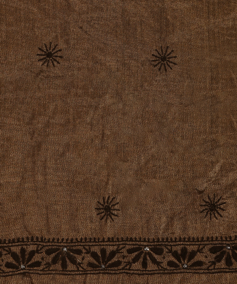 Brown_Lucknawi_Tissue_Kurtas_With_Embroidery_And_Lining_WeaverStory_03