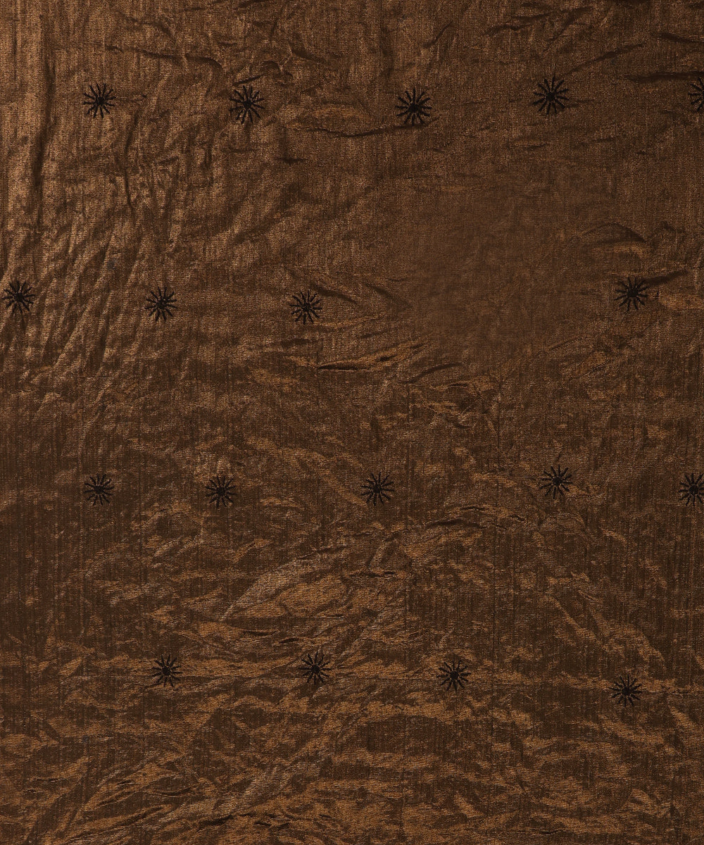 Brown_Lucknawi_Tissue_Kurtas_With_Embroidery_And_Lining_WeaverStory_04