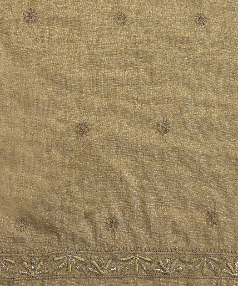Olive_Lucknawi_Tissue_Kurtas_With_Embroidery_And_Lining_WeaverStory_03
