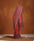 Orange_And_Pink_Handloom_Pure_Tussar_Silk_Checks_Saree_With_Small_Motifs_WeaverStory_01
