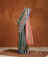 Light_Blue_Handloom_Pure_Tussar_Silk_Saree_With_Light_Blue_Checks_And_Peach_Palla_WeaverStory_01
