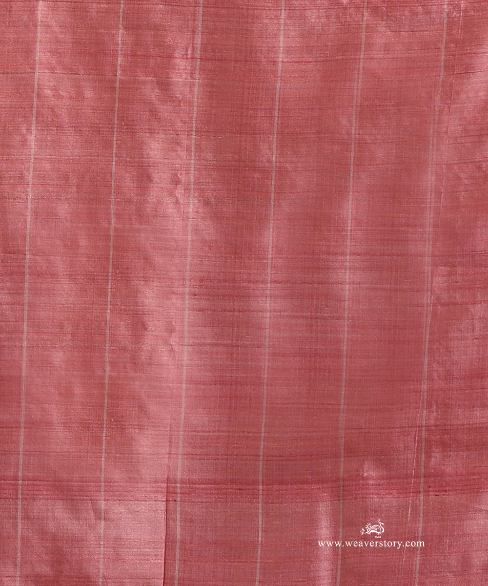Old_Rose_Handloom_Pure_Tussar_Silk_Saree_With_Small_Flowers_Motifs_WeaverStory_05