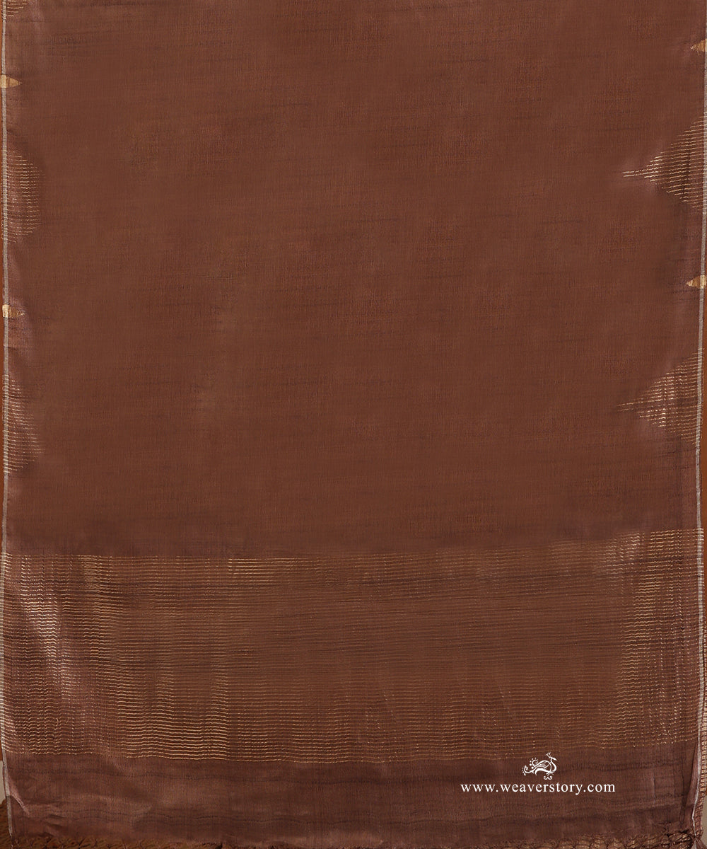 Coke_Brown_Handloom_Pure_Tussar_Silk_Saree_With_Gold_Zari_Temple_Border_WeaverStory_04