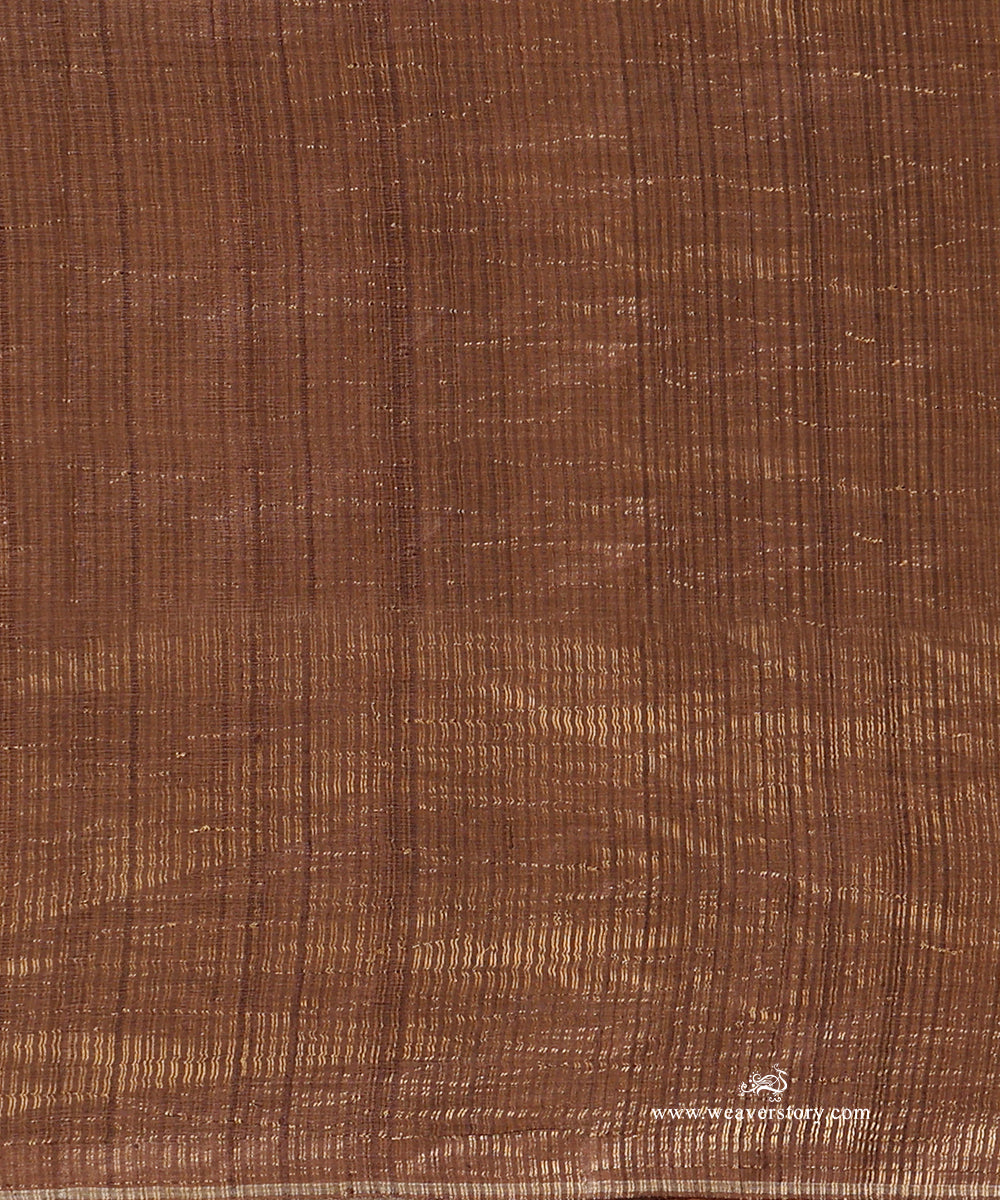 Coke_Brown_Handloom_Pure_Tussar_Silk_Saree_With_Gold_Zari_Temple_Border_WeaverStory_05