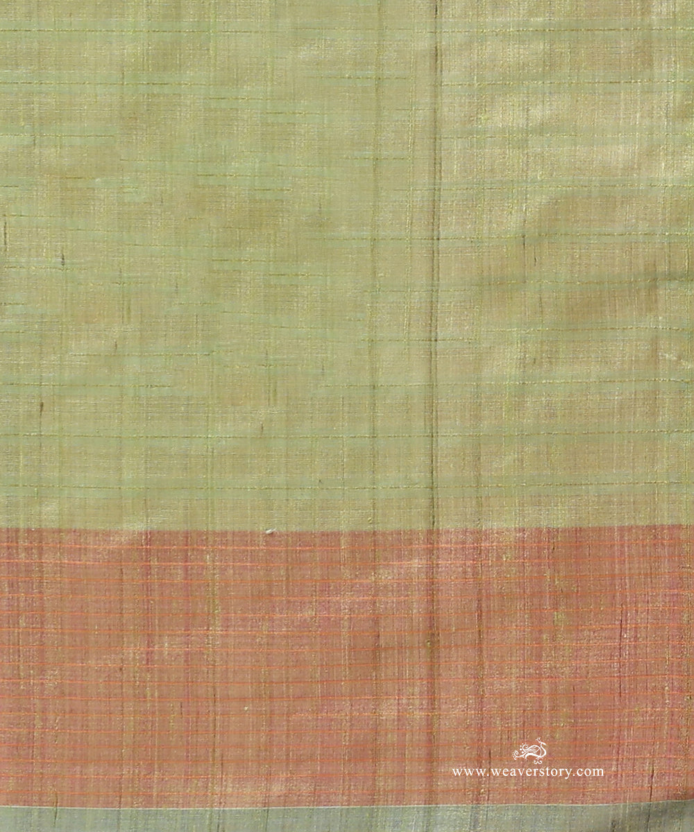 Light_Pink_Handloom_Pure_Tussar_Silk_Self_Checks_Saree_With_Blue_Palla_WeaverStory_05