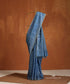 Dusty_Indigo_Handloom_Pure_Tussar_Silk_Saree_With_White_Thread_Line_Border_WeaverStory_01