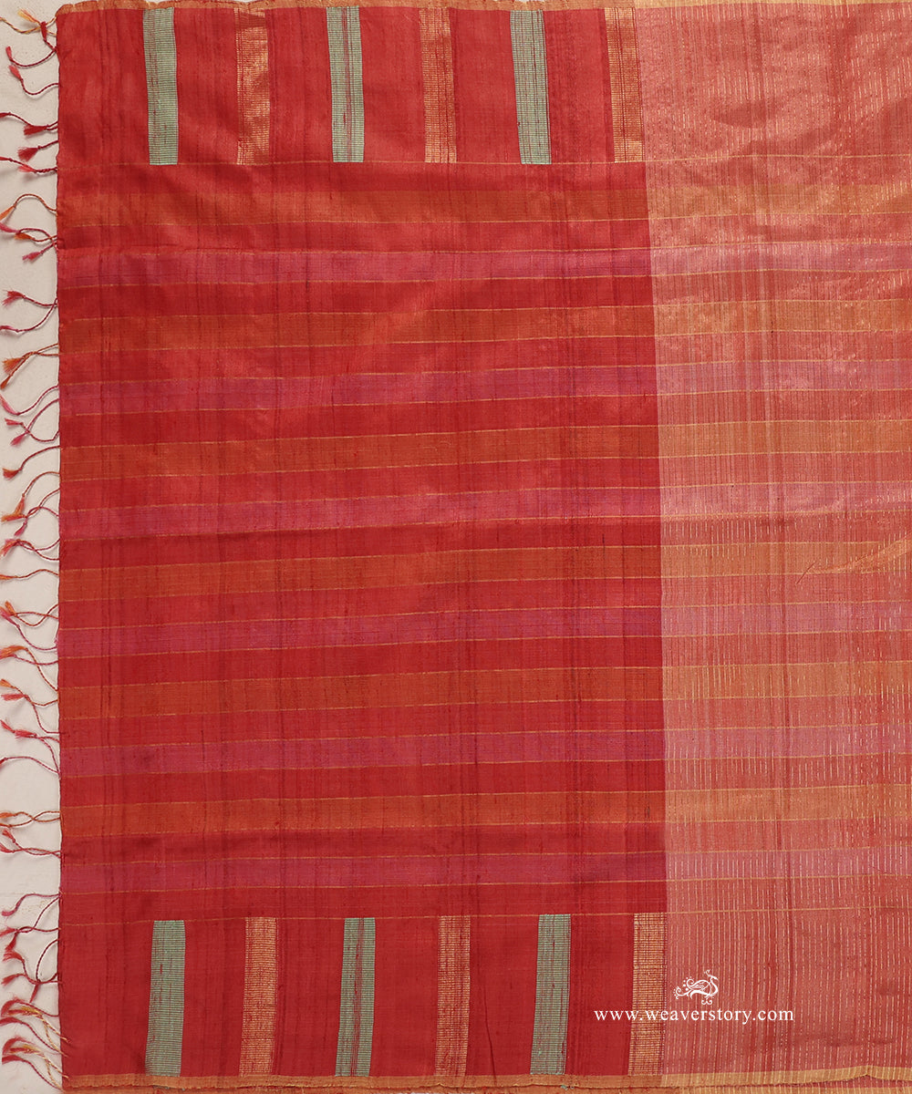 Rose_Pink_Handloom_Pure_Tussar_Silk_Stole_WeaverStory_02