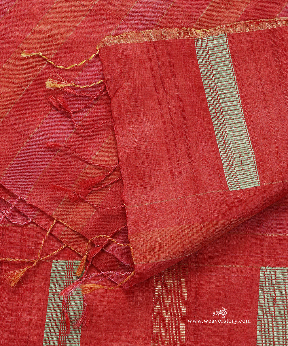 Rose_Pink_Handloom_Pure_Tussar_Silk_Stole_WeaverStory_04