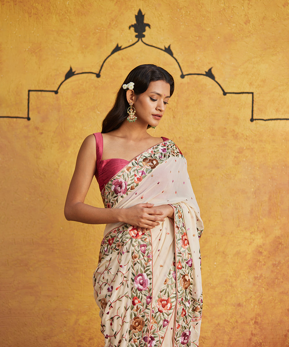 Beige_Hand_Embroidered_Georgette_Parsi_Gara_Saree_With_Flower_Motifs_WeaverStory_02