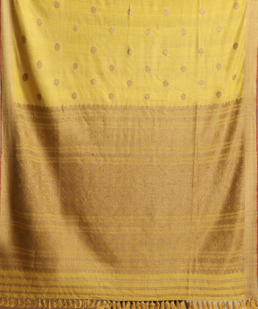 Pista_Handloom_Pure_Eri_Silk_Onion_Peel_Dye_Saree_With_Red_Selvedge_WeaverStory_05