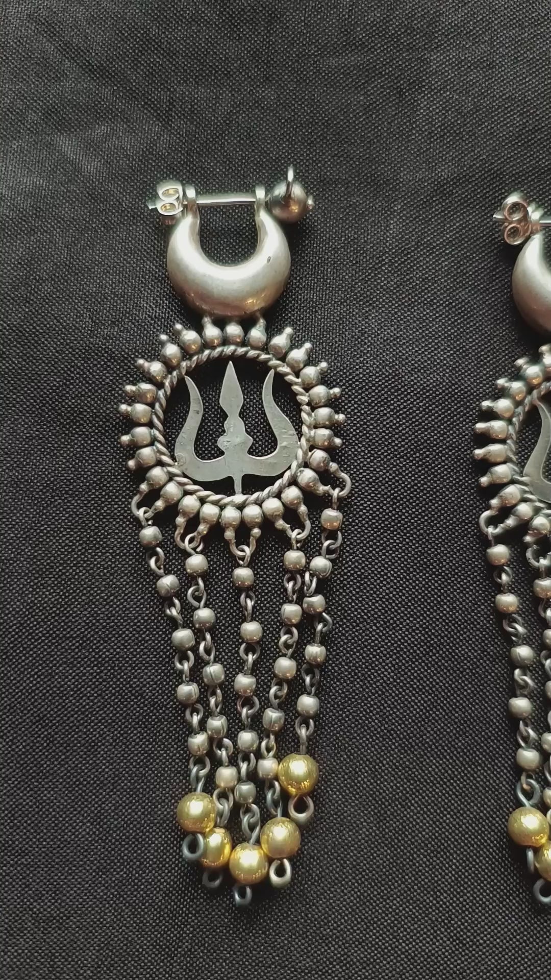 Suzain Handcrafted Oxidised Pure Silver Earrings