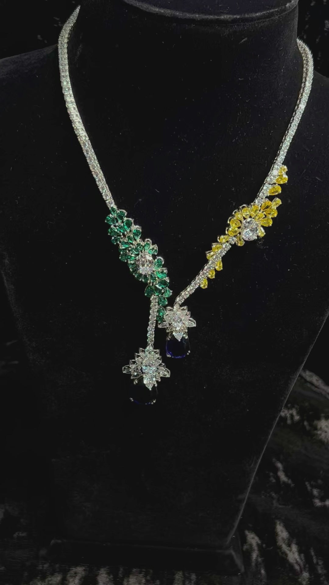 Ishu_Handcrafted_Pure_Silver_Necklace_With_Swarovski_And_Multicolor_Semi_Precious_Stones_WeaverStory_04