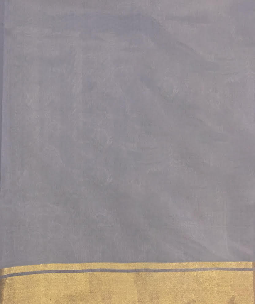 Florentine Blue Handloom Pure Chanderi Silk Saree With Golden Zari And Meena Booti