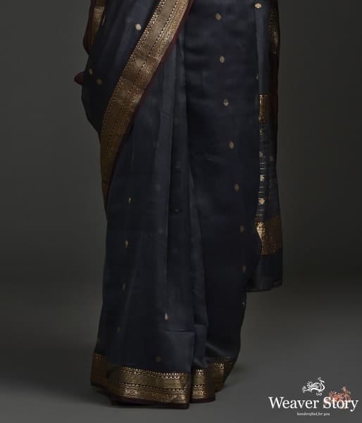 Black_muslin_by_silk_chanderi_saree_with_nakshi_booti_WeaverStory_04