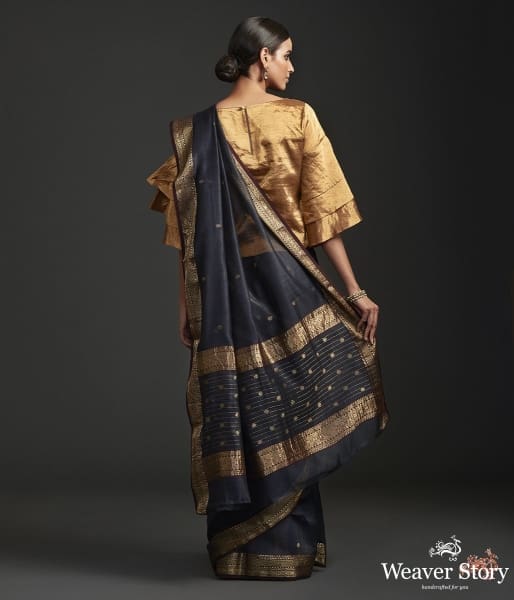 Black_muslin_by_silk_chanderi_saree_with_nakshi_booti_WeaverStory_03