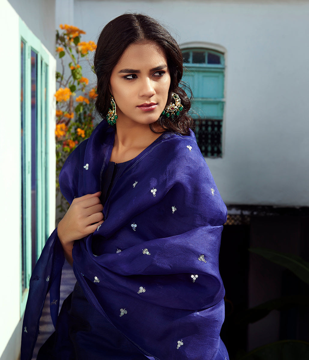 Hand_embroidered_raw_silk_suit_in_navy_blue_color_with_Hand_embroidery_dupatta_and_silk_pants_WeaverStory_03