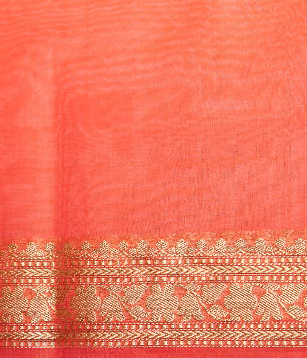 Peach_and_Orange_Dual_Tone_Banarasi_Kora_with_Kadhwa_Boota_WeaverStory_05