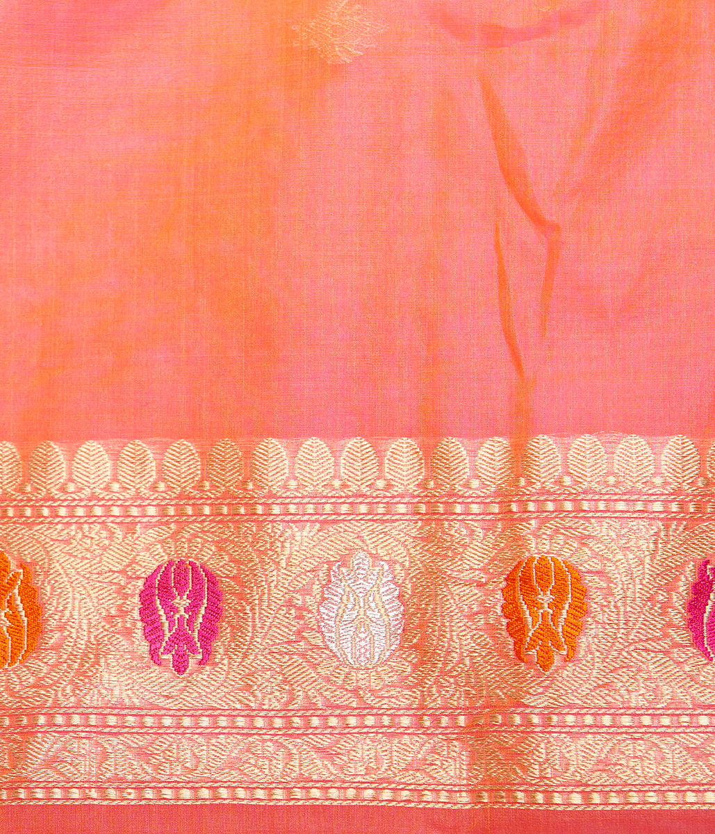 Orange_and_pink_Banarasi_Kora_Saree_with_beldar_Border_and_Kadhwa_Booti_WeaverStory_05