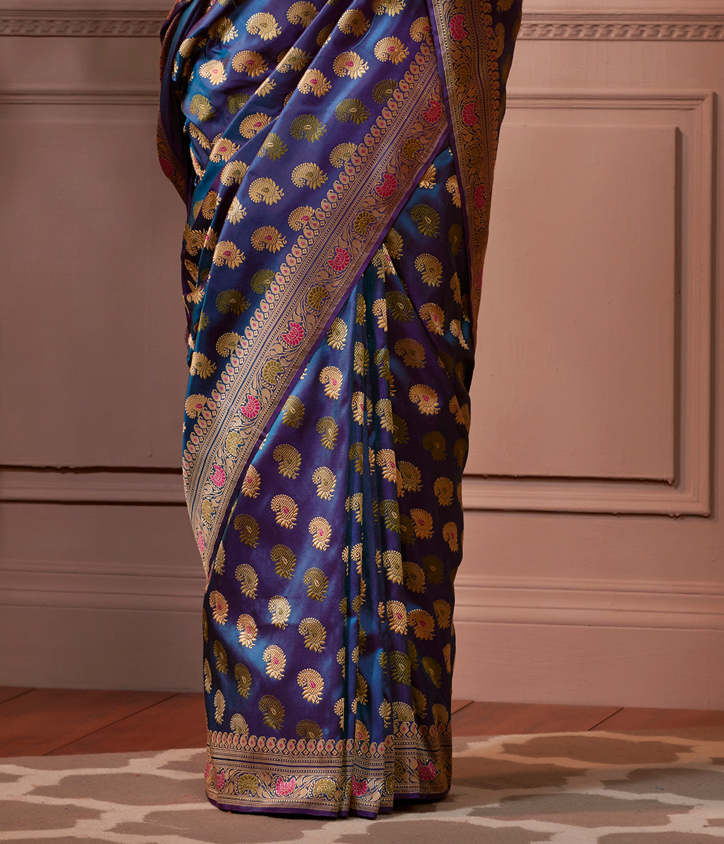 Banaras_Baluchari_Saree_in_Dual_Tone_Blue_and_Purple_WeaverStory_04