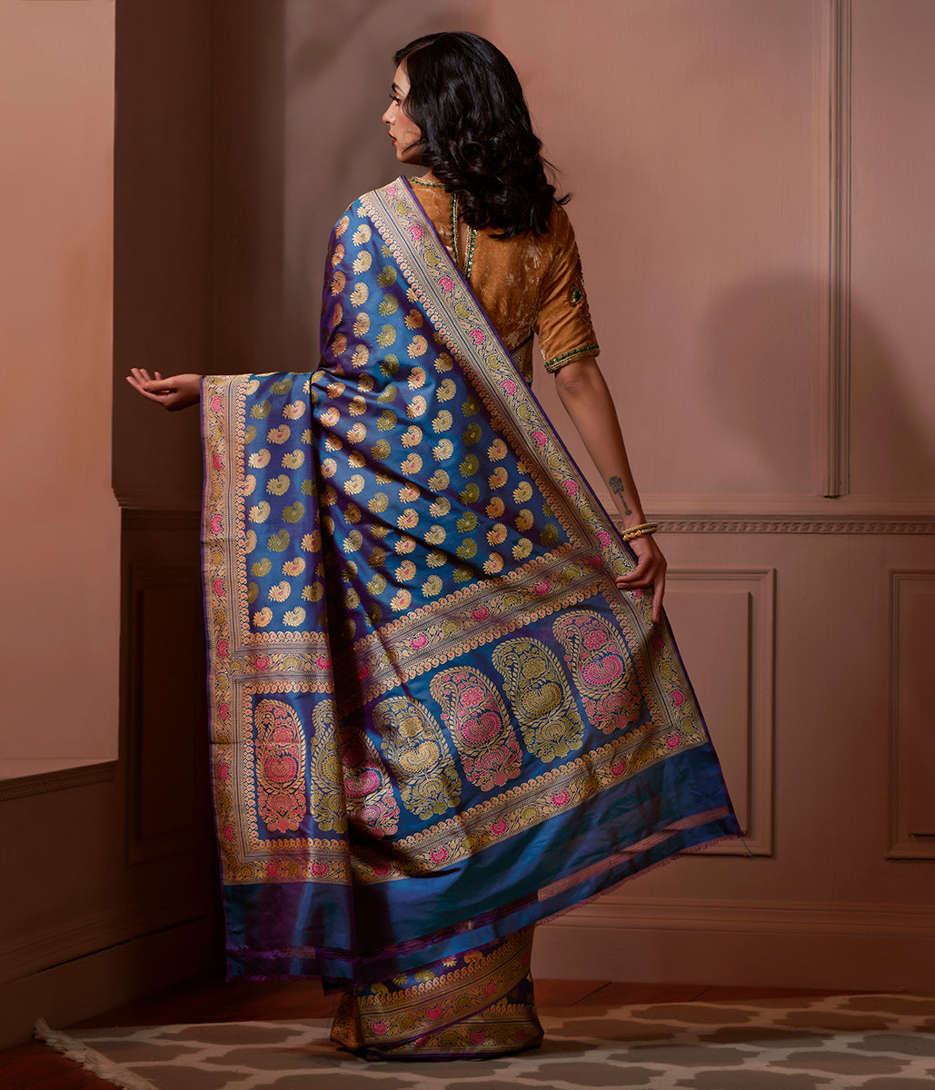 Banaras_Baluchari_Saree_in_Dual_Tone_Blue_and_Purple_WeaverStory_03