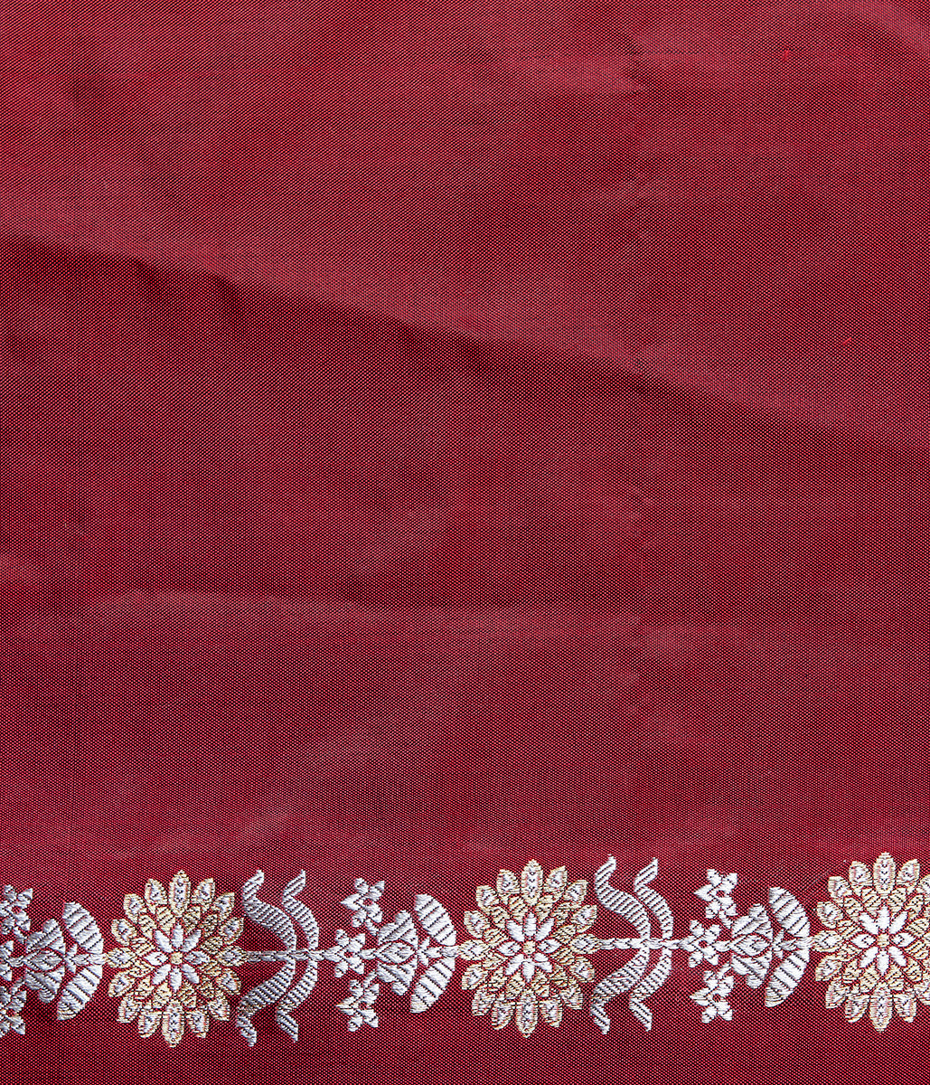 Maroon_Katan_Silk_Banarasi_Woven_in_fine_ektara_Weave_WeaverStory_05