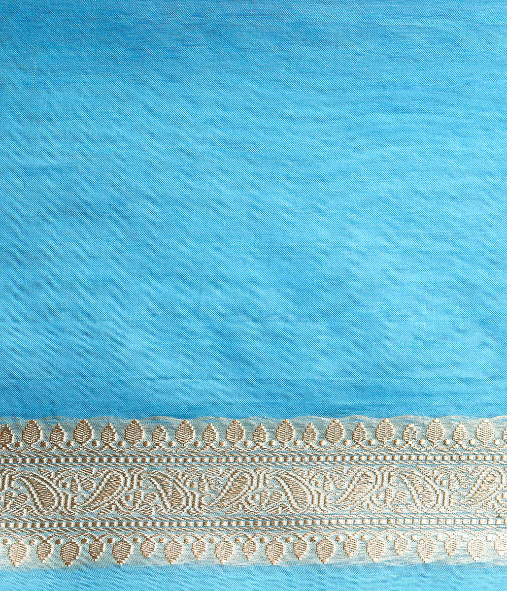 Turquoise_Blue_Kora_Silk_Banarasi_with_Kadhwa_Booti_WeaverStory_05