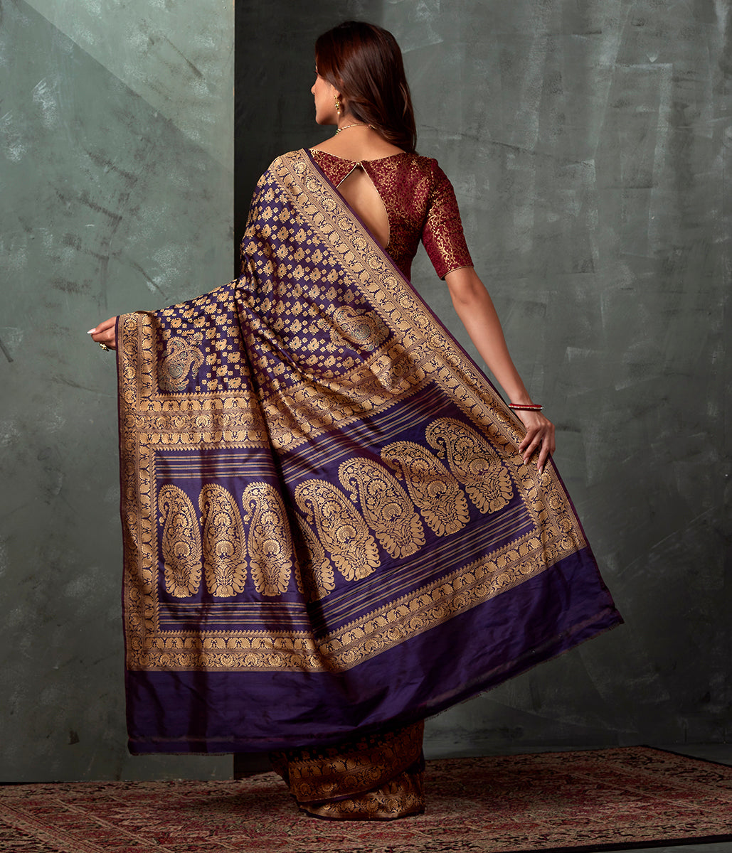 Handwoven_Banaras_Baluchari_in_Deep_Purple_with_Kairi_and_Koniya_WeaverStory_03