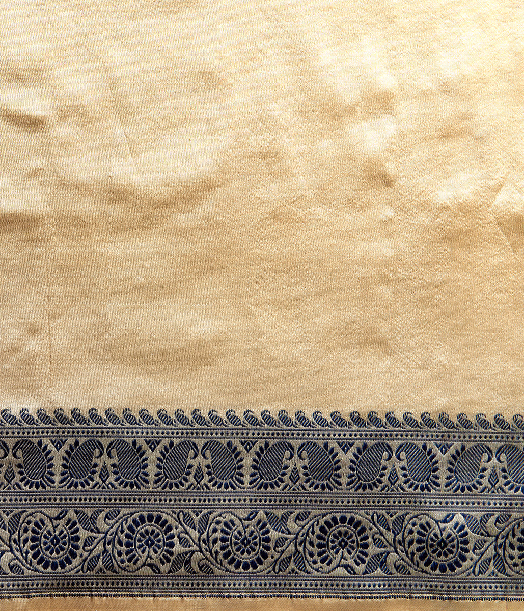 Handwoven_Banaras_Baluchari_in_Offwhite_with_Blue_and_Green_Kairi_and_Koniya_WeaverStory_05