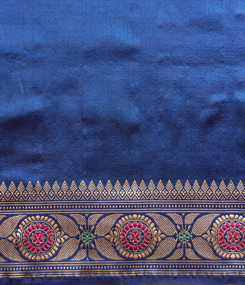 Handwoven_Banaras_Baluchari_in_Blue_with_Grand_Elephant_Pallu_WeaverStory_05