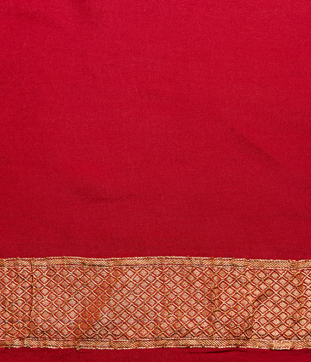 Mahroon_Red_Cutwork_Banarasi_Jangla_in_Pure_Georgette_WeaverStory_05