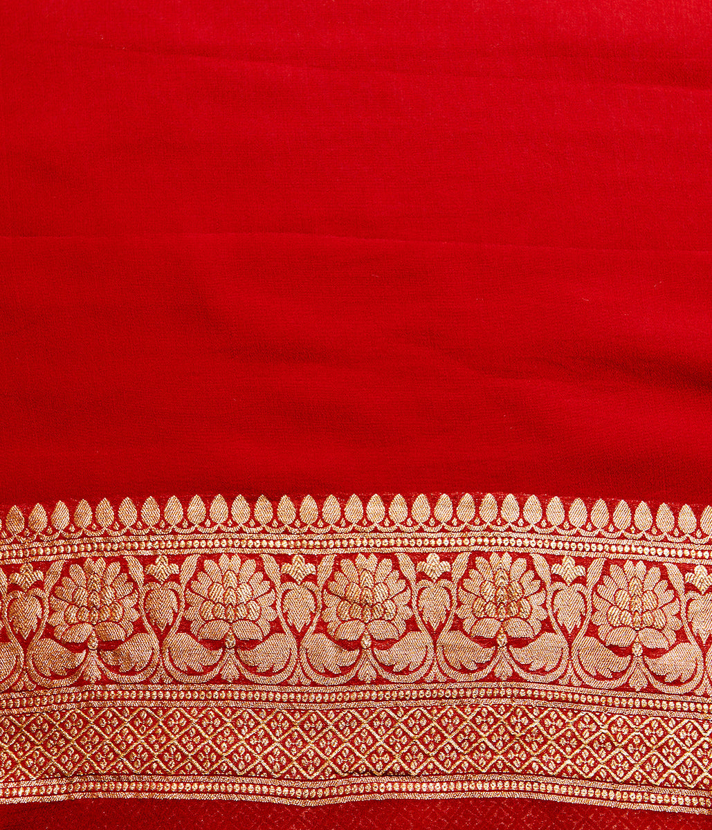 Handwoven_Banarasi_Georgette_Saree_in_Bridal_Red_WeaverStory_05