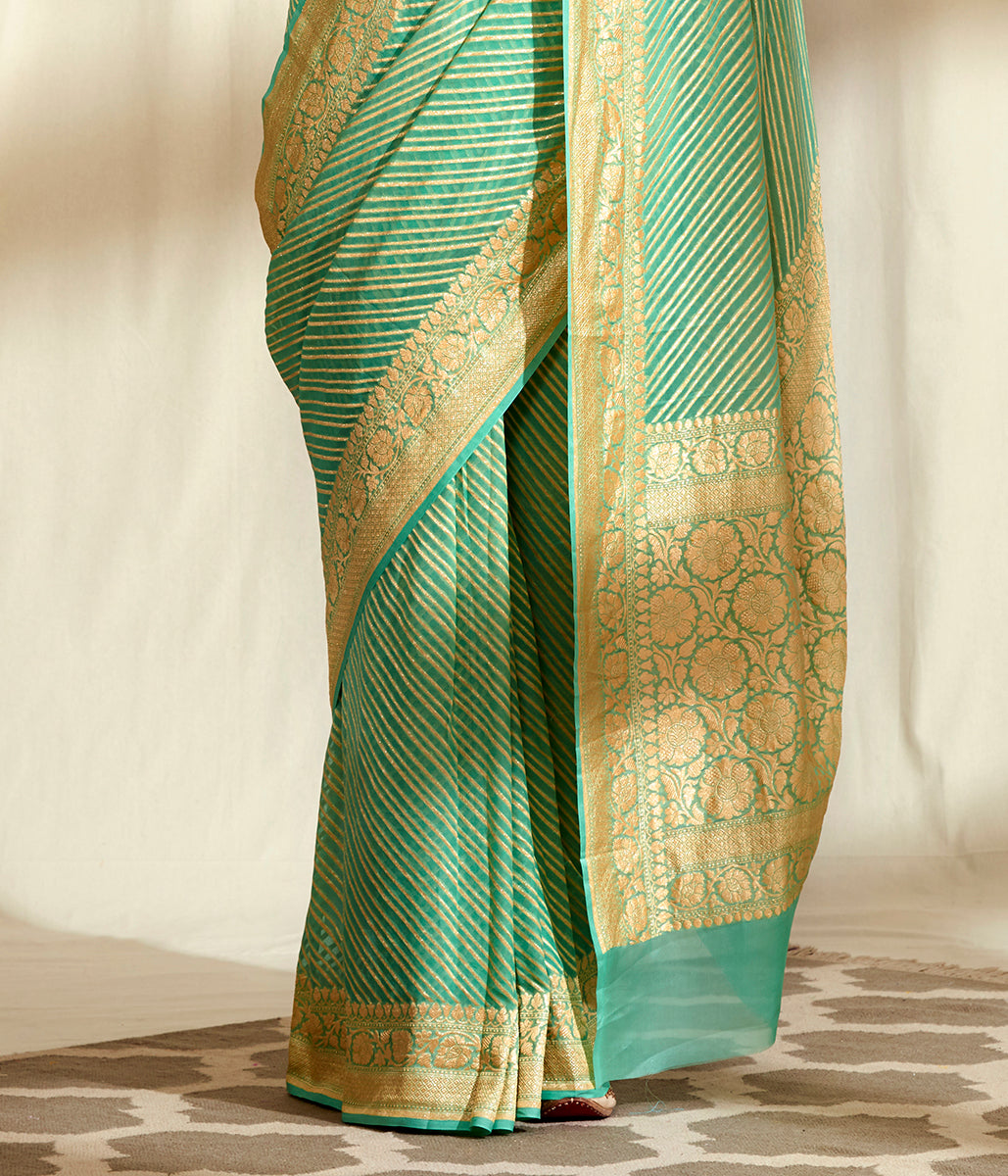 Handwoven_Sea_Green_Banarasi_Georgette_Saree_in_Diagonal_Weave_WeaverStory_04