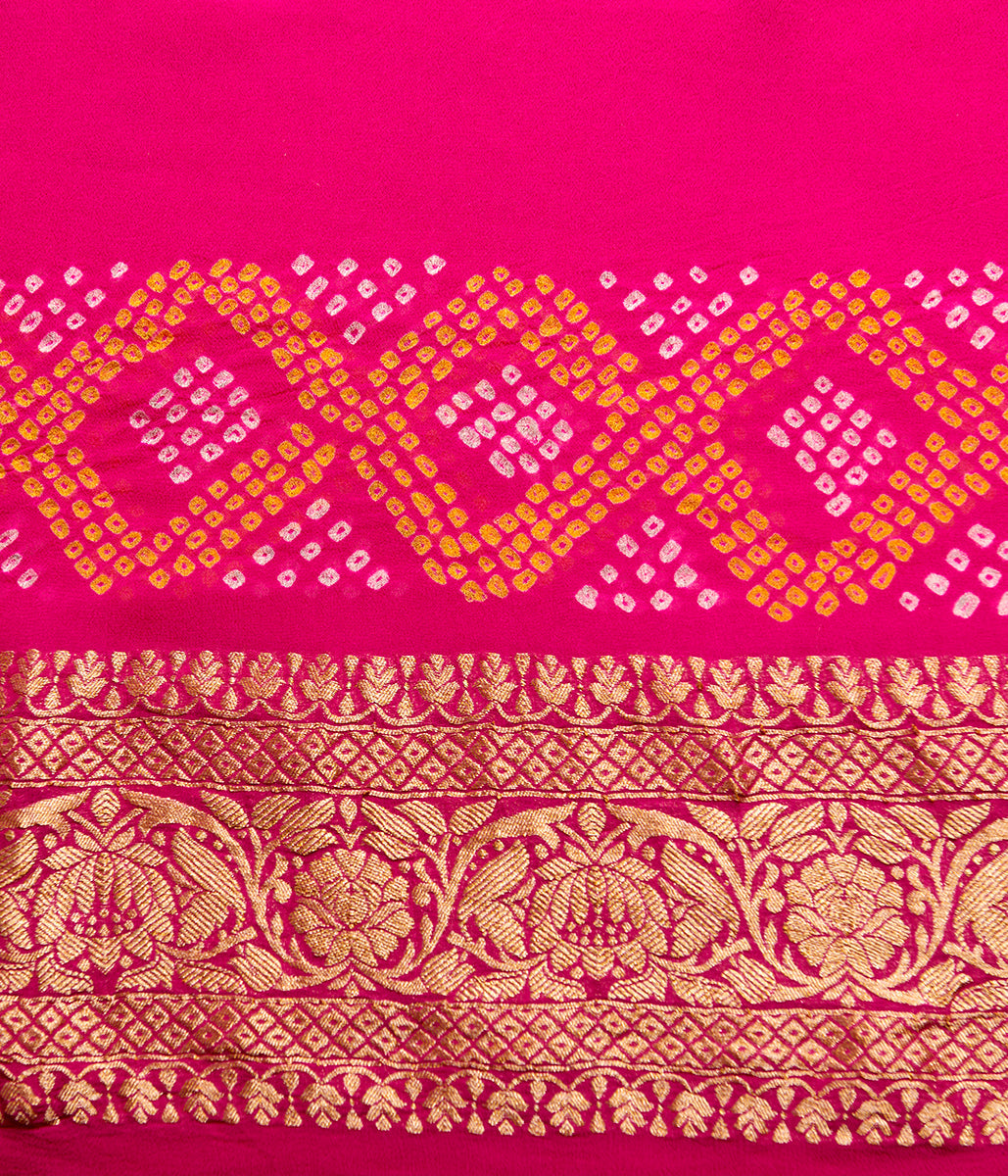 Handwoven_Banarasi_Bandhej_Saree_in_Pink_with_Gold_Zari_Weave_WeaverStory_05