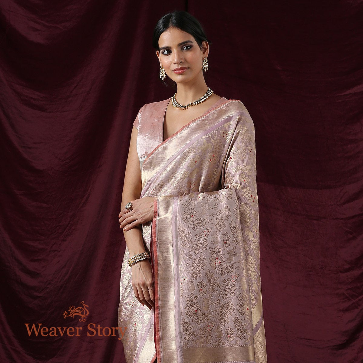 Handloom_Lilac_Kimkhab_Shikargah_Banarasi_Saree_WeaverStory_01