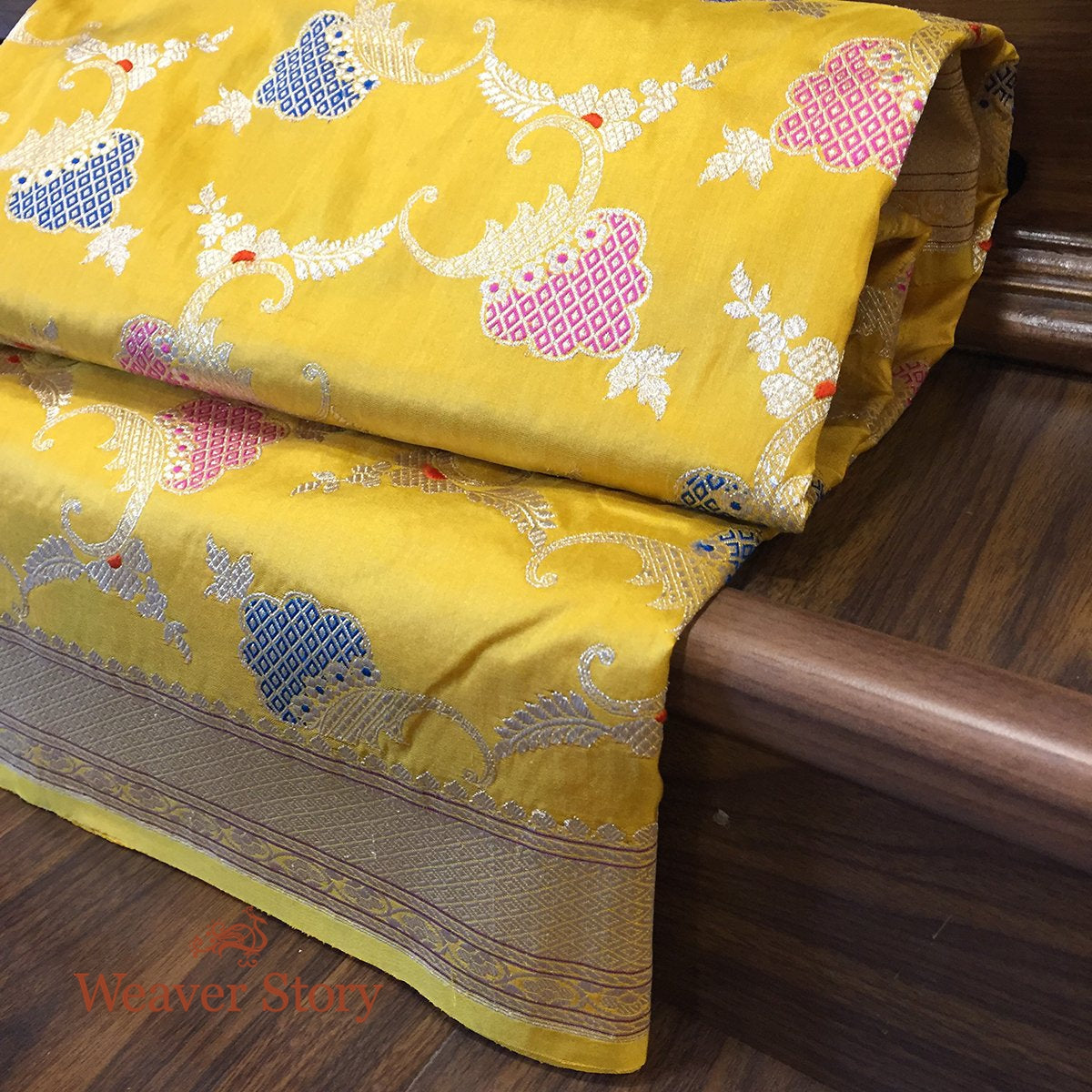 Handloom_Mustard_Meenakari_Kadhwa_Banarasi_Dupatta_WeaverStory_01