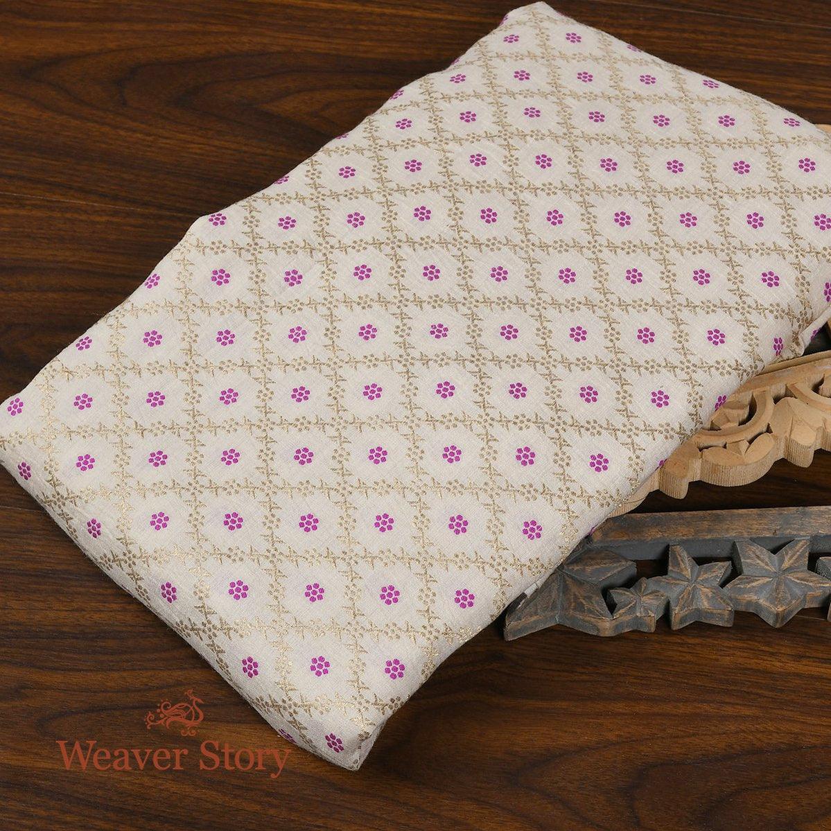 Handloom_Banarasi_Moonga_Silk_Fabric_with_Purple_Meenakari_Floral_Jaal_WeaverStory_01