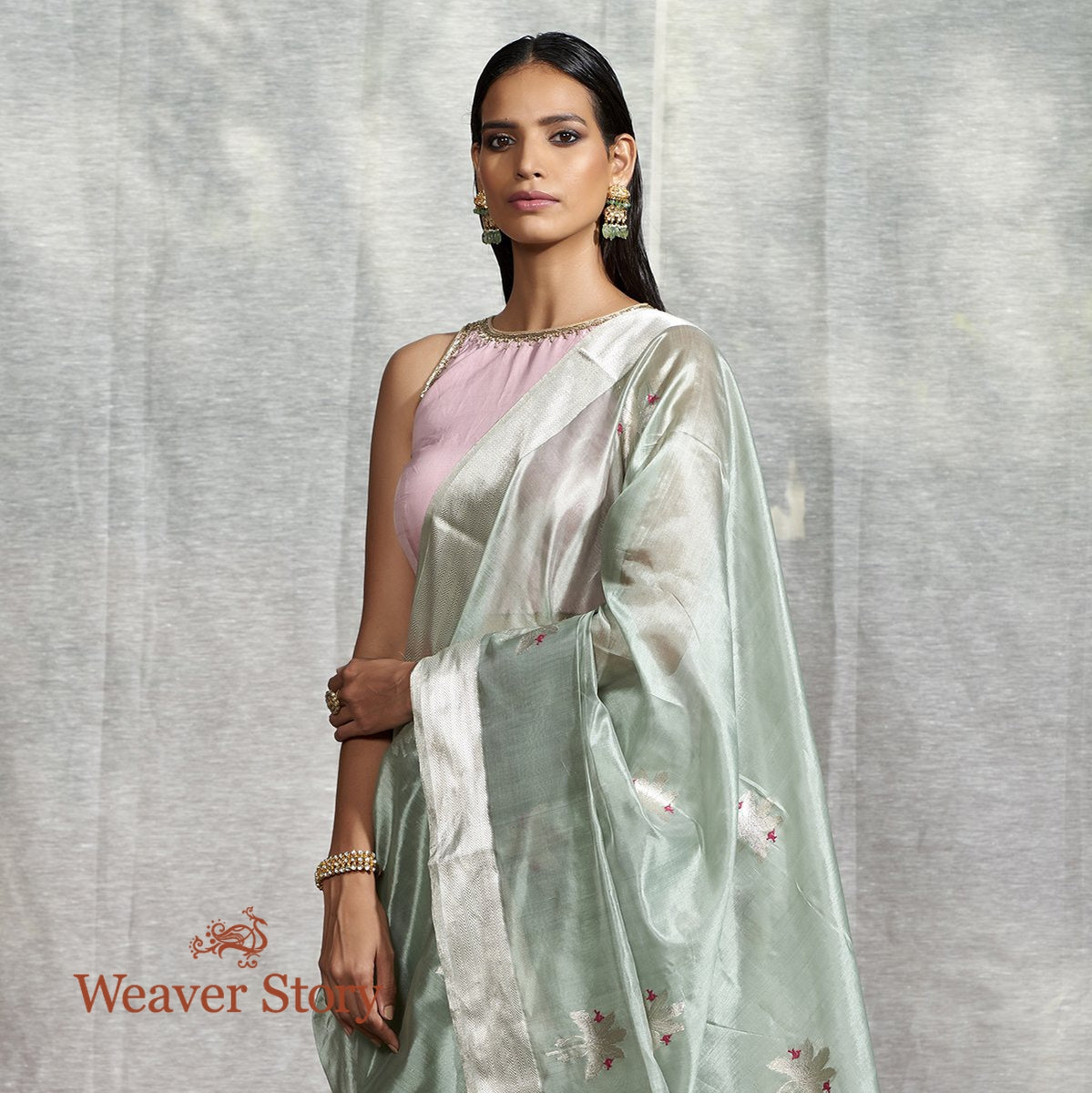 Handwoven_Powder_Blue_Silk_Chanderi_Saree_with_Birds_WeaverStory_01