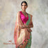 Handwoven_Banarasi_Patola_Saree_in_Green_and_Pink_WeaverStory_01