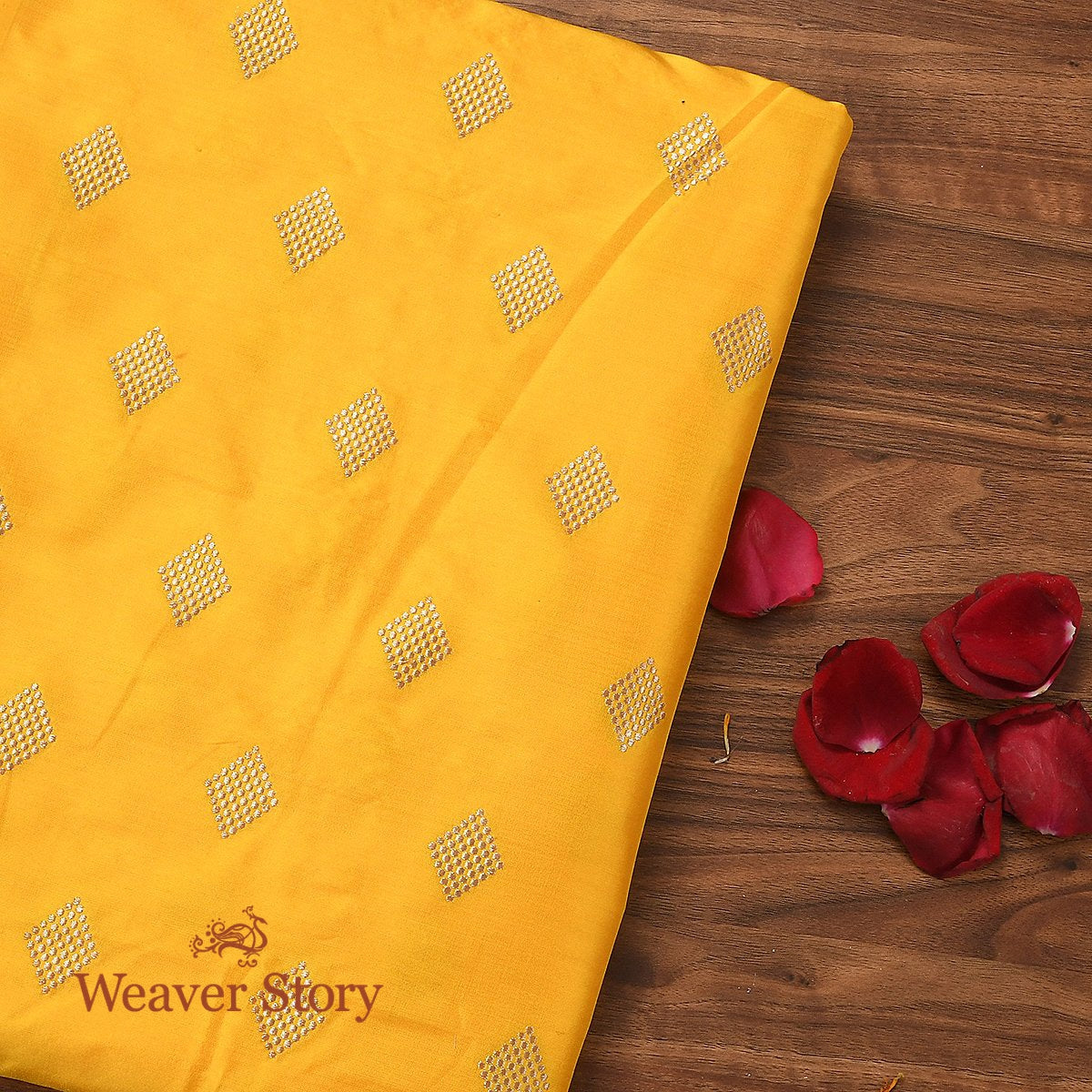 Handloom_Yellow_Katan_Silk_Fabric_with_Kadhwa_Booti_WeaverStory_01