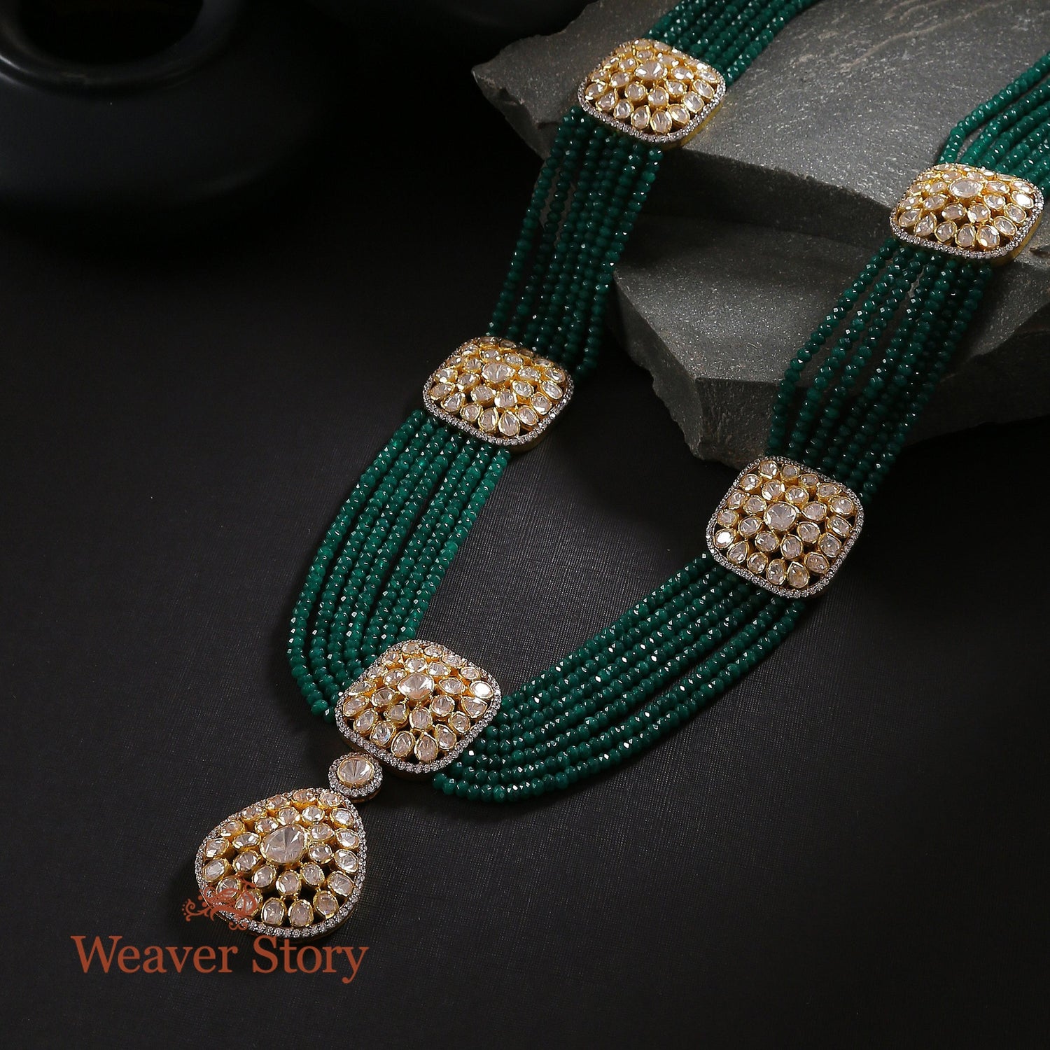 Naisha_Necklace_with_Moissanite_Polki_Crafted_in_Pure_Silver_WeaverStory_01