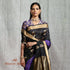Handloom_Black_Chanderi_Saree_With_Purple_and_Gold_Leaf_Motif_WeaverStory_01