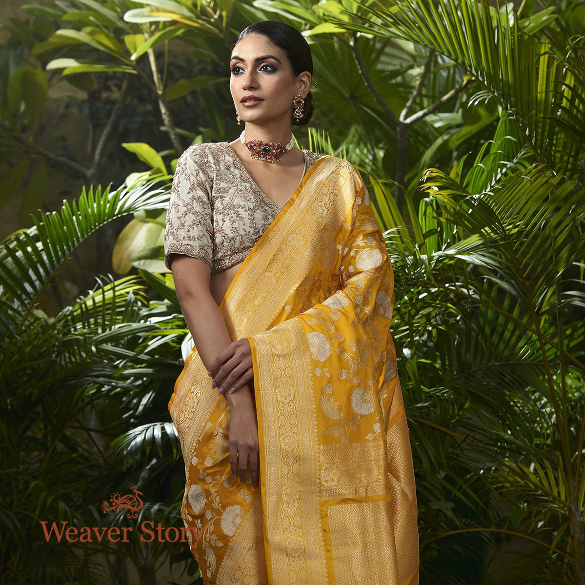 Handloom_Yellow_Sona_Rupa_Kadhwa_Jangla_Saree_WeaverStory_01