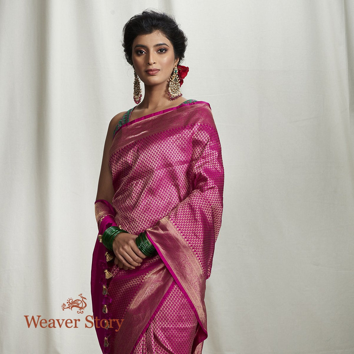 Handwoven_Purple_Zari_Tanchoi_Saree_with_Small_Paisley_WeaverStory_01