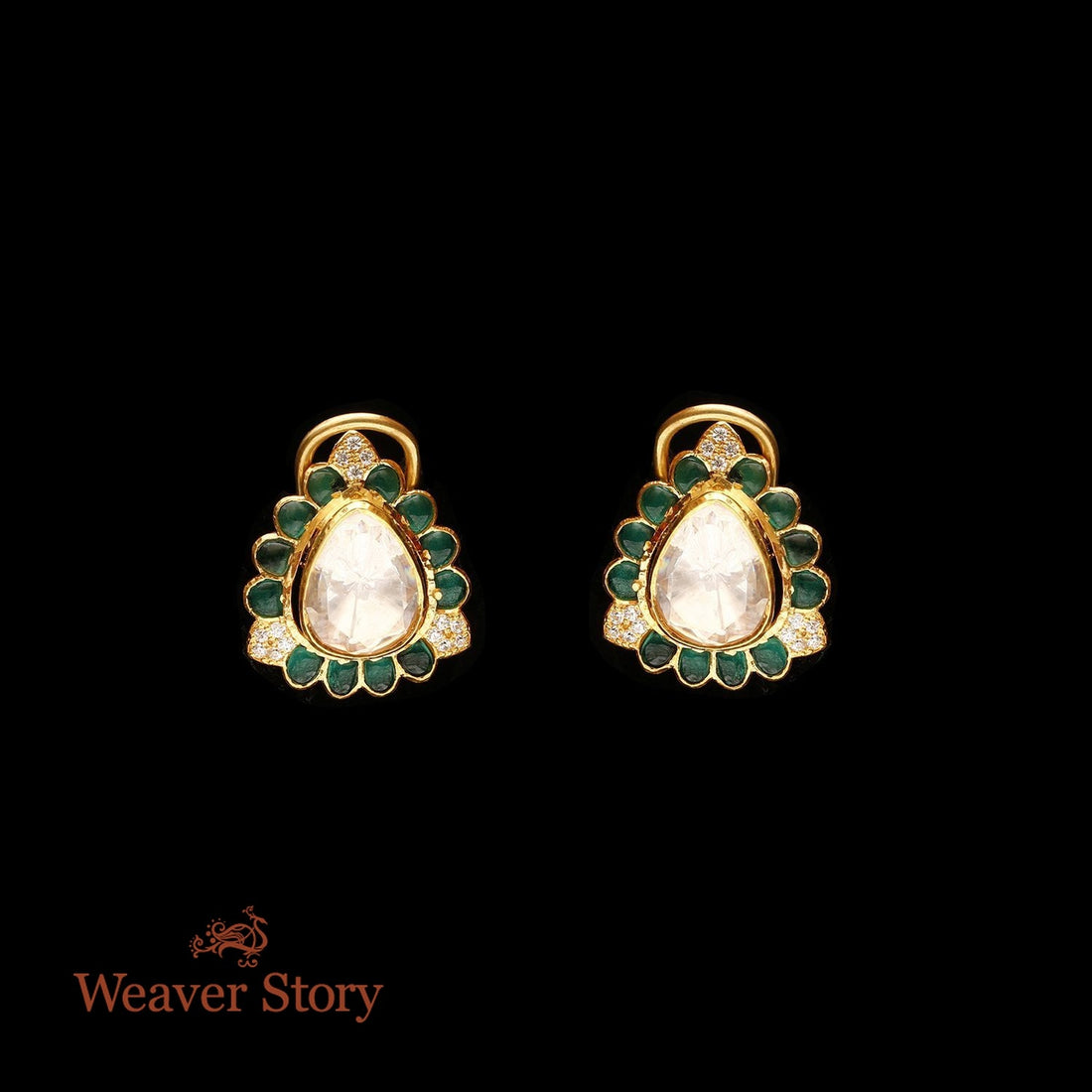Gulnaz_Earrings_with_Moissanite_Polki_Crafted_in_Pure_Silver_WeaverStory_02