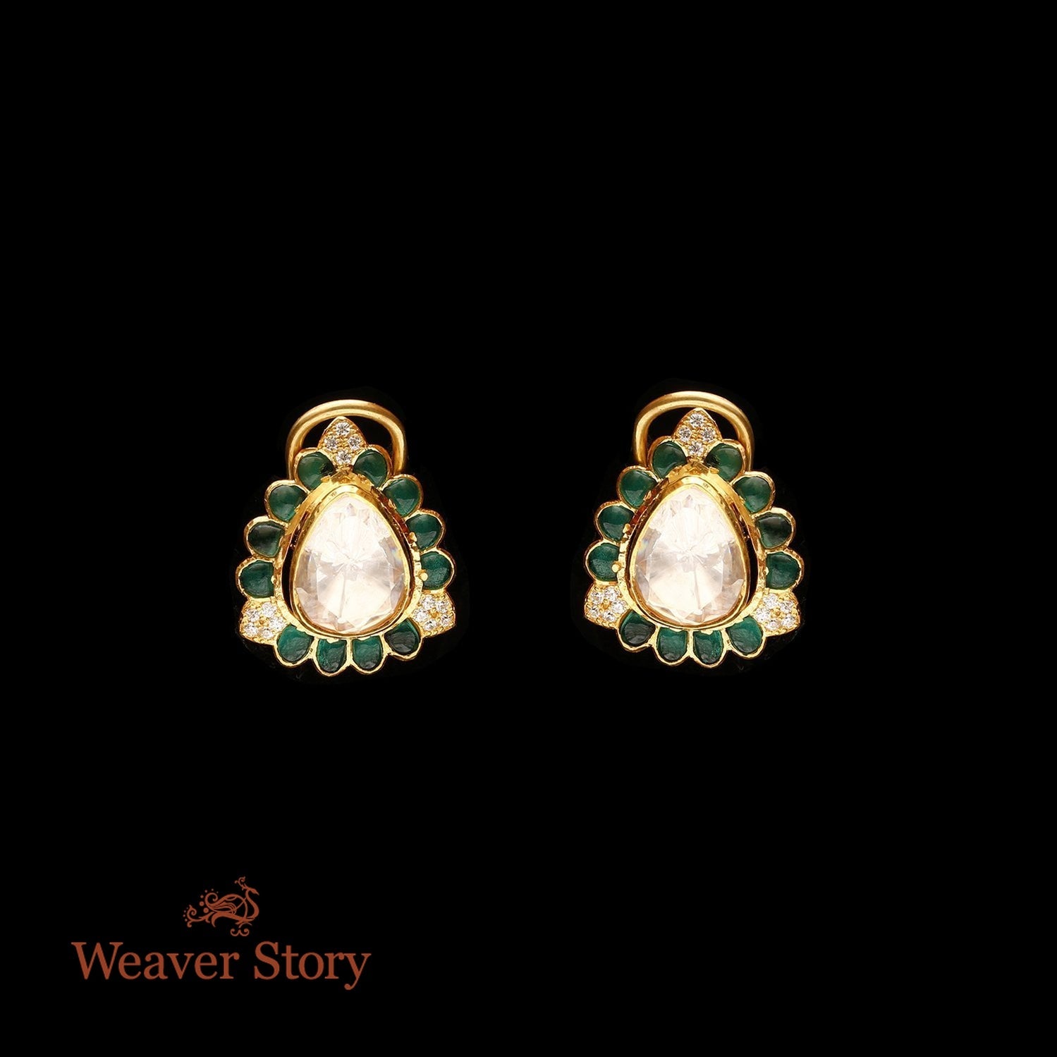 Gulnaz_Earrings_with_Moissanite_Polki_Crafted_in_Pure_Silver_WeaverStory_02